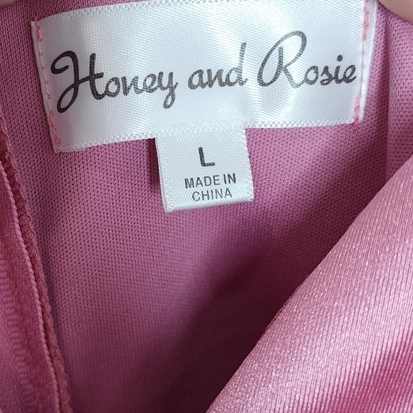 Honey and Rosie NWT Formal Homecoming Dress Knee Length Ruched Mauve Pink - Picture 6 of 10